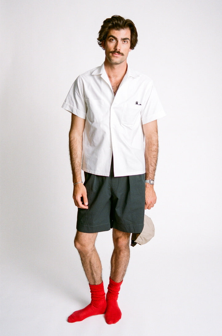 Cotton Linen Pleated Shorts