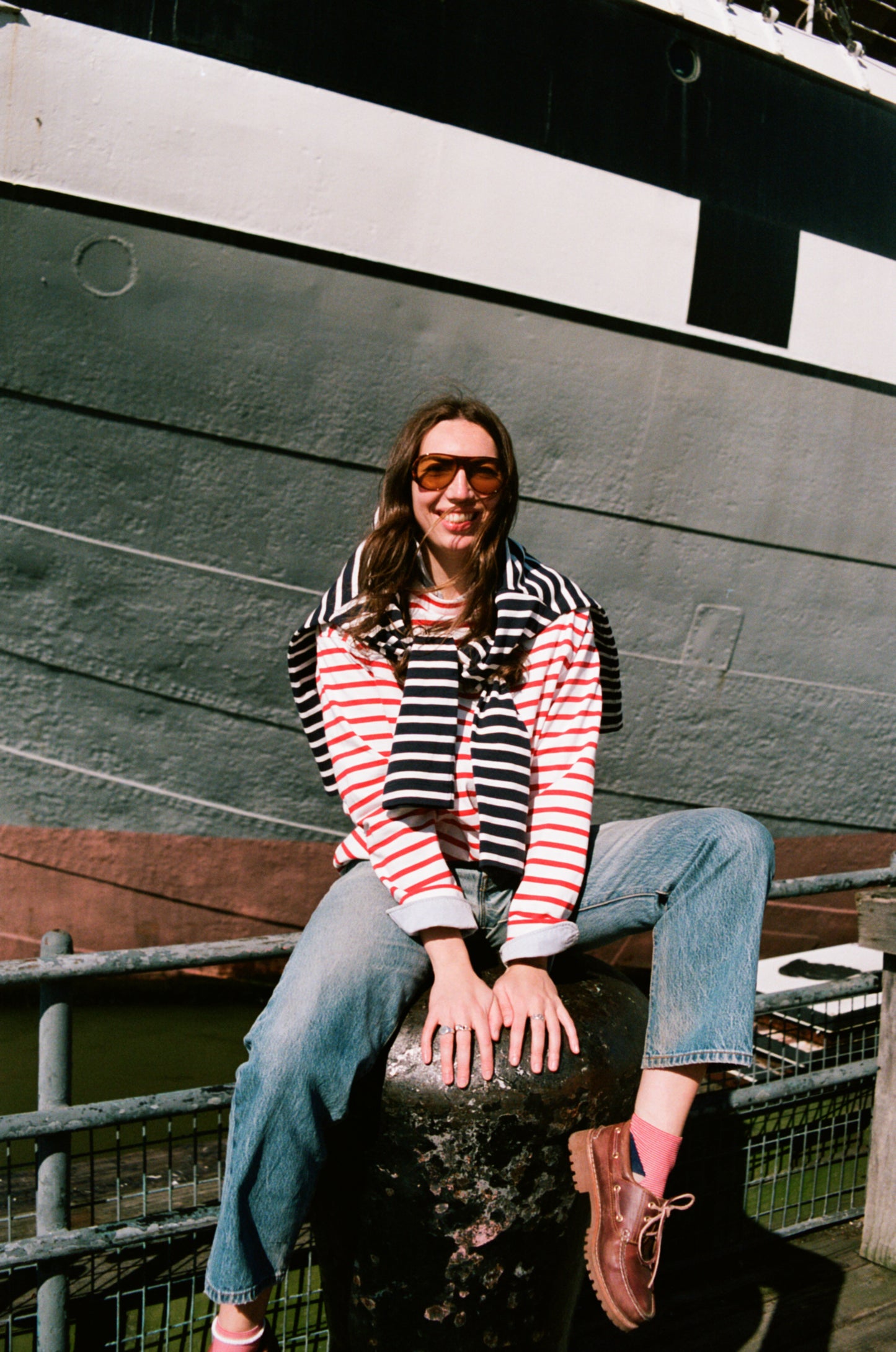 Striped Boatneck Sweatshirt
