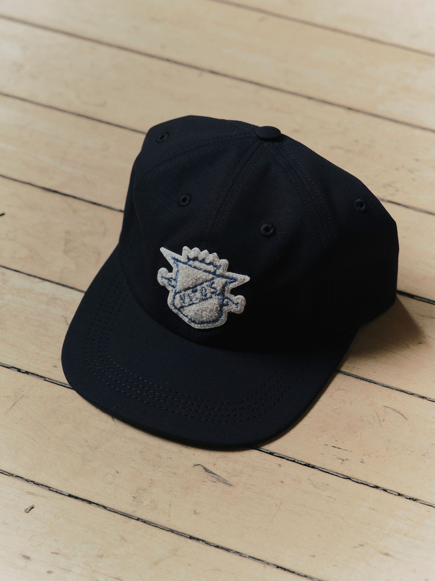 Black Chenille Crest Patch Hat